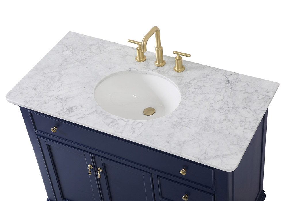 Elegant Otto Single Bathroom Vanity Set - Blue, L 42" (VF12342BL)