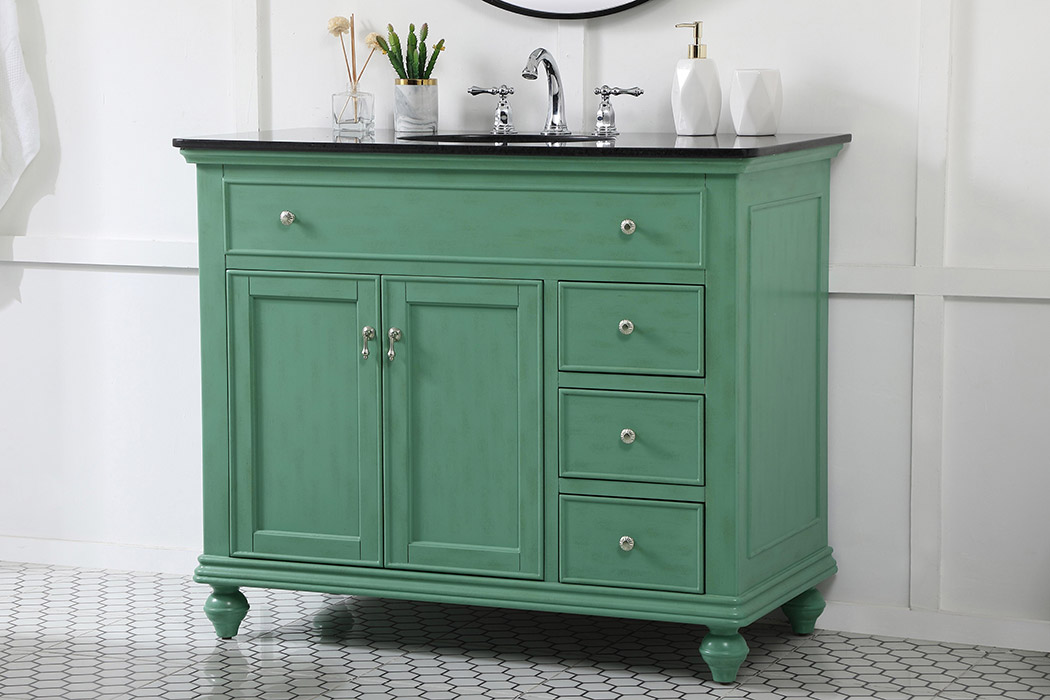 Elegant Otto Single Bathroom Vanity Set - Vintage Mint, L 42" (VF12342VM)