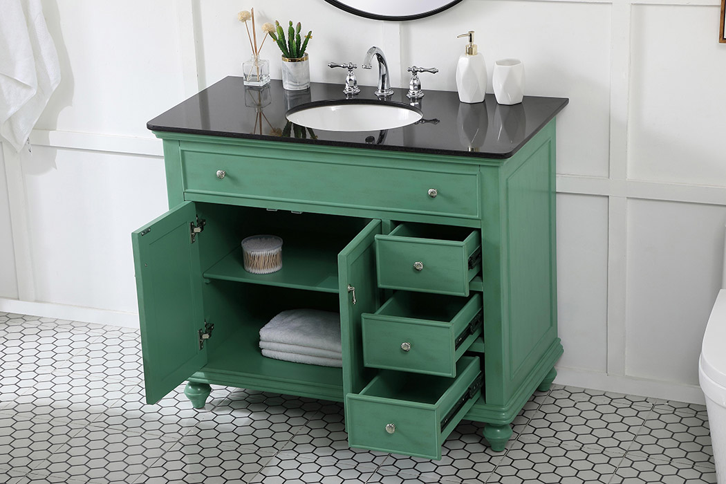 Elegant Otto Single Bathroom Vanity Set - Vintage Mint, L 42" (VF12342VM)