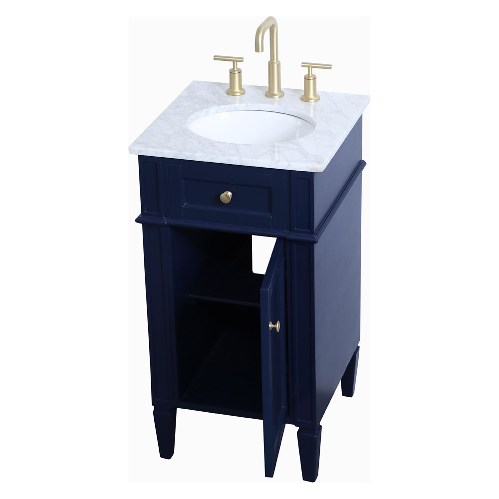 Elegant Single Bathroom Vanity Set - Blue, L 18" (VF12518BL)