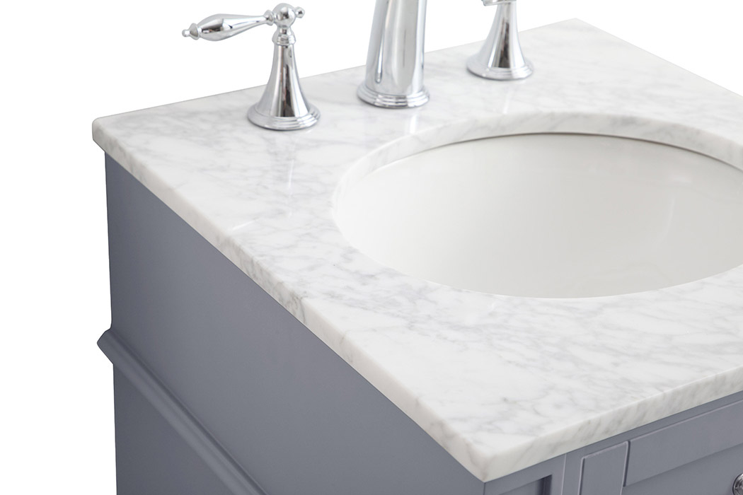 Elegant Single Bathroom Vanity Set - Gray, L 18" (VF12518GR)