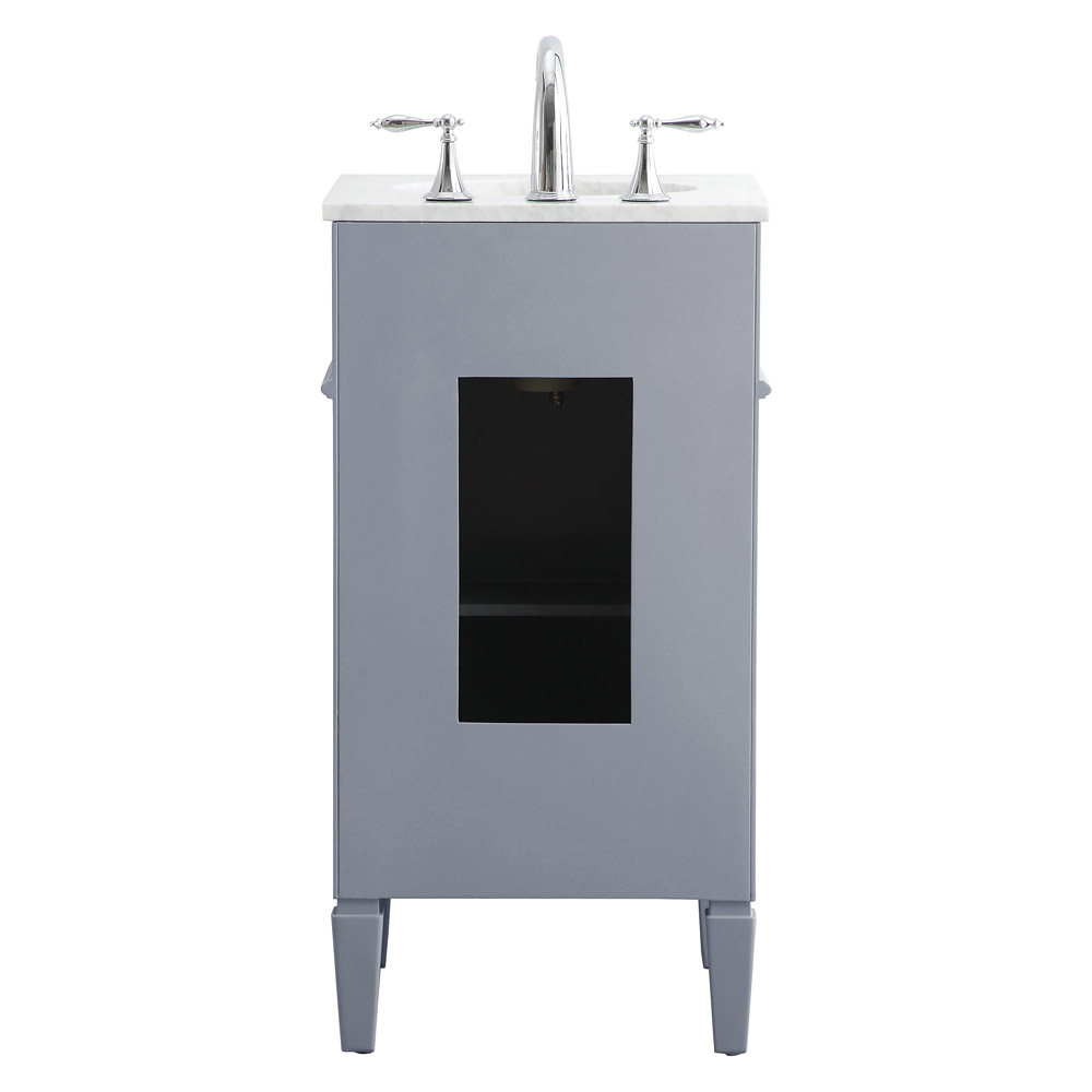 Elegant Single Bathroom Vanity Set - Gray, L 18" (VF12518GR)