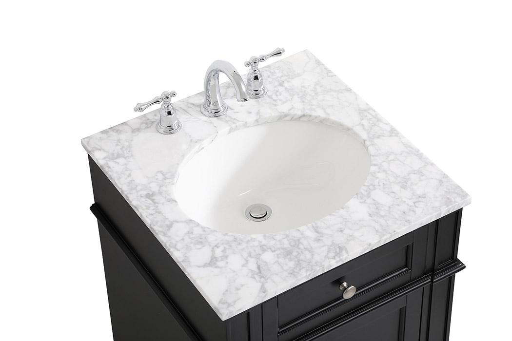 Elegant Single Bathroom Vanity Set - Black, L 21" (VF12521BK)