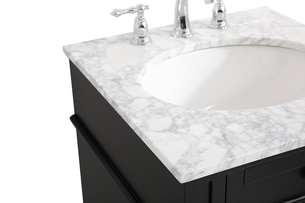 Elegant Single Bathroom Vanity Set - Black, L 21" (VF12521BK)