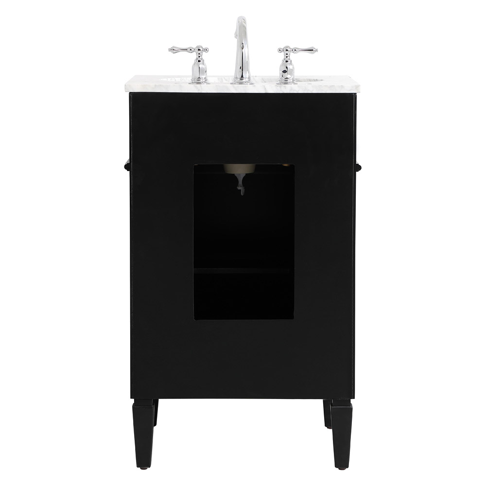 Elegant Single Bathroom Vanity Set - Black, L 21" (VF12521BK)