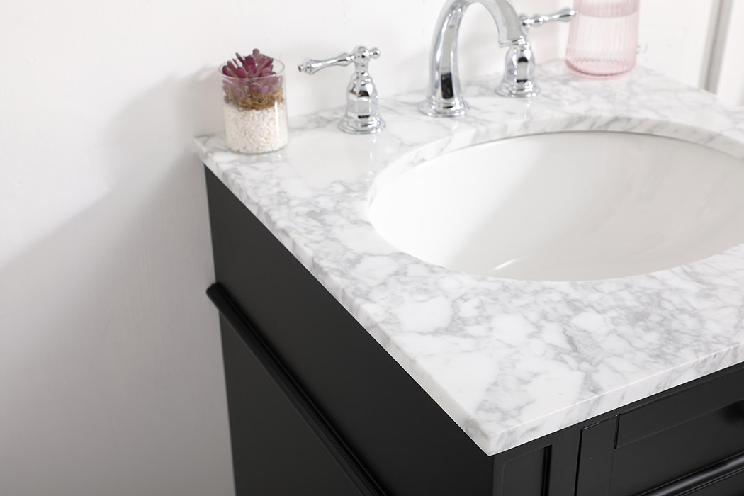 Elegant Single Bathroom Vanity Set - Black, L 21" (VF12521BK)