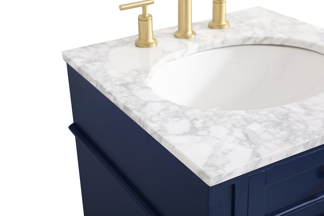 Elegant Single Bathroom Vanity Set - Blue, L 21" (VF12521BL)
