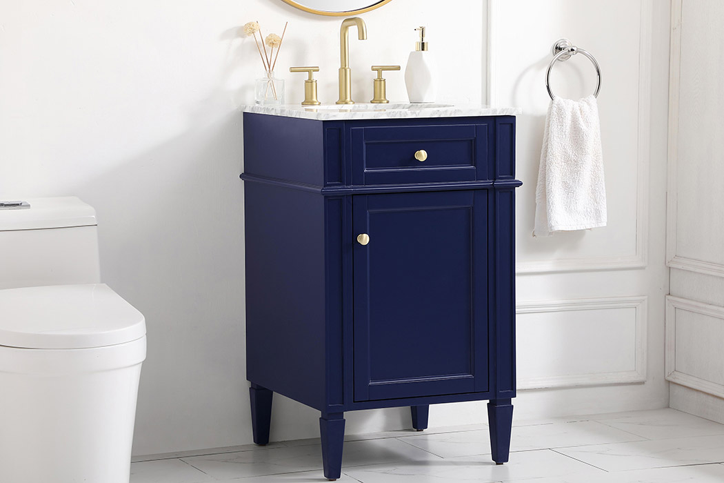 Elegant Single Bathroom Vanity Set - Blue, L 21" (VF12521BL)