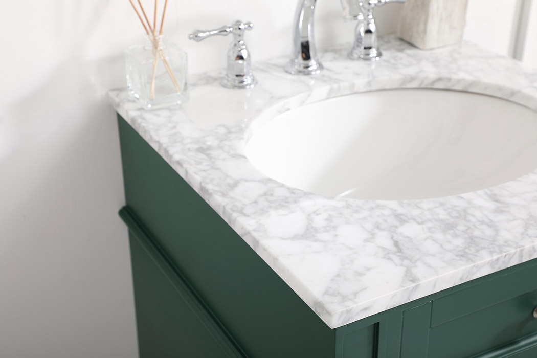 Elegant Single Bathroom Vanity Set - Green, L 21" (VF12521GN)