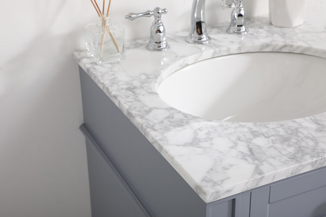 Elegant Single Bathroom Vanity Set - Gray, L 21" (VF12521GR)