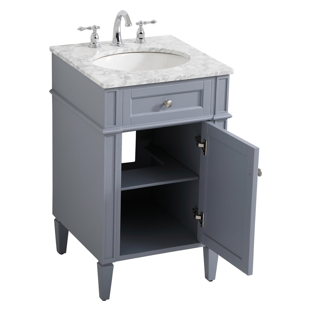 Elegant Single Bathroom Vanity Set - Gray, L 21" (VF12521GR)