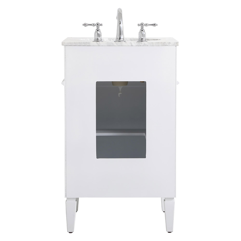 Elegant Single Bathroom Vanity Set - White, L 21" (VF12521WH)