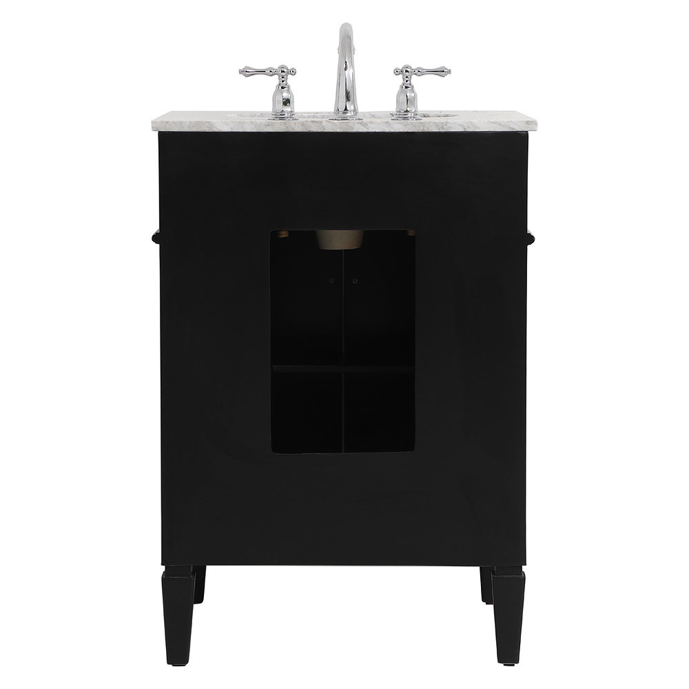 Elegant Single Bathroom Vanity Set - Black, L 24" (VF12524BK)