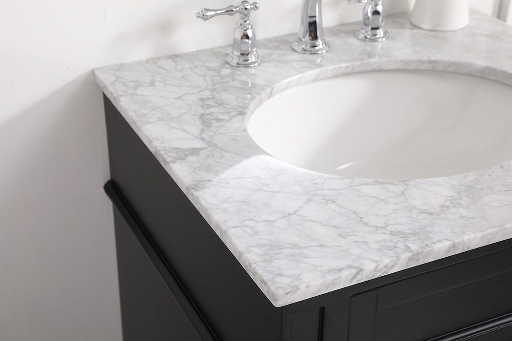 Elegant Single Bathroom Vanity Set - Black, L 24" (VF12524BK)