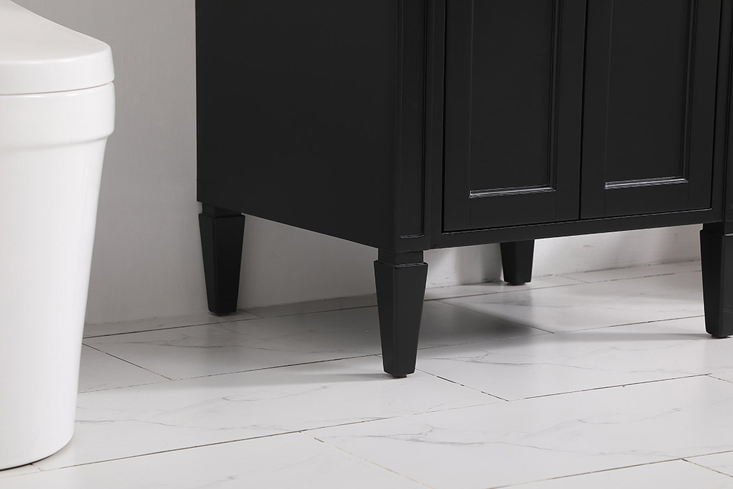 Elegant Single Bathroom Vanity Set - Black, L 24" (VF12524BK)
