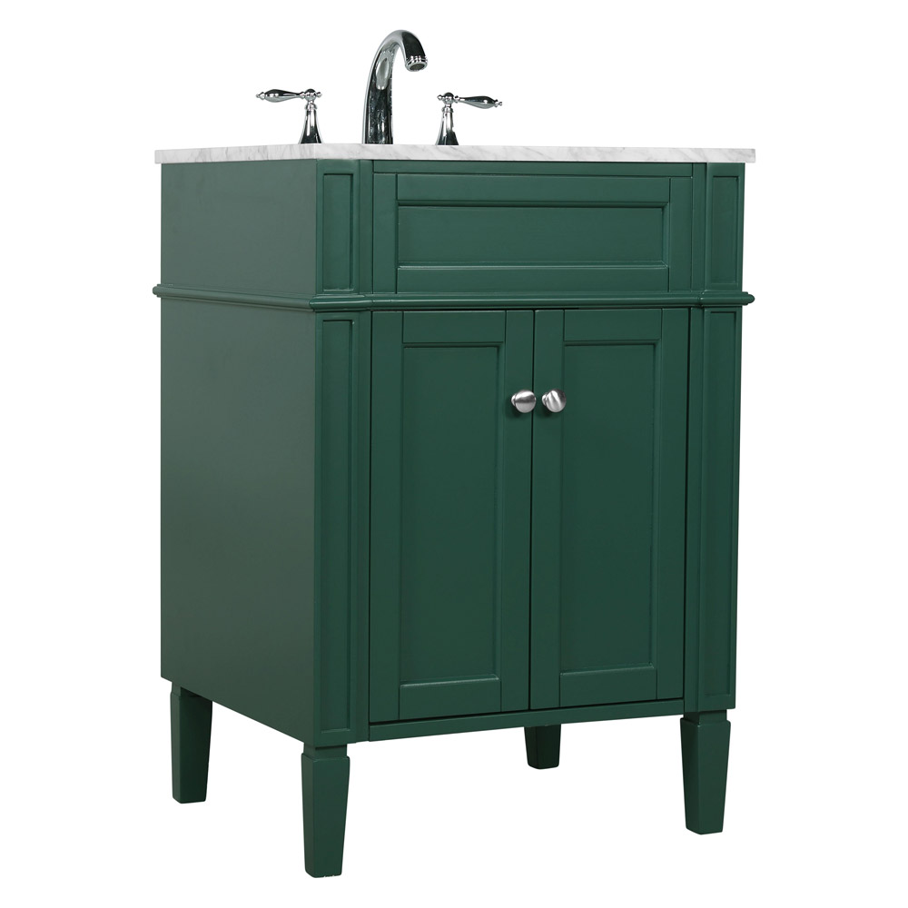 Elegant Single Bathroom Vanity Set - Green, L 24" (VF12524GN)