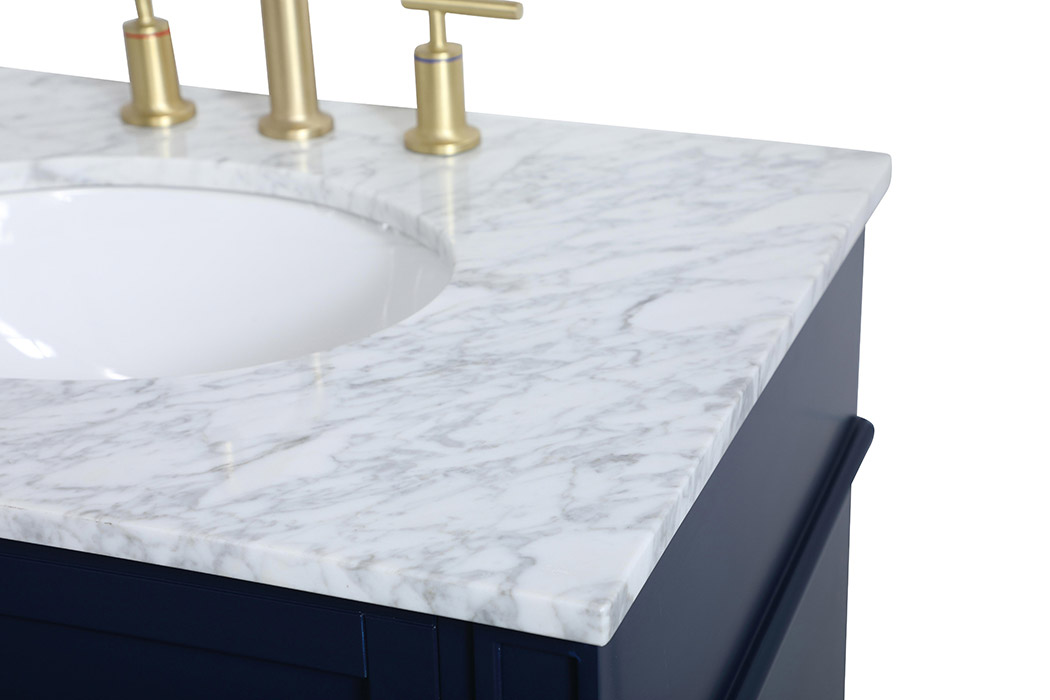 Elegant Single Bathroom Vanity Set - Blue, L 30" (VF12530BL)