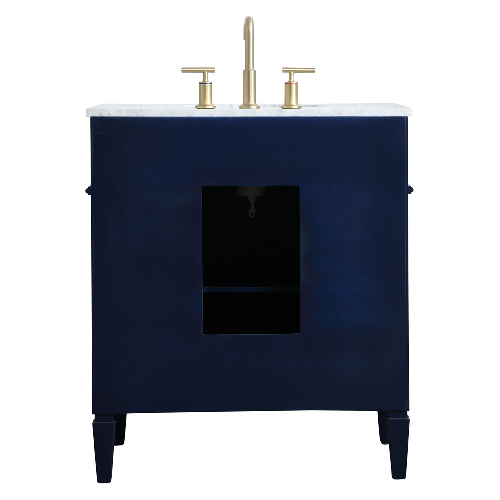 Elegant Single Bathroom Vanity Set - Blue, L 30" (VF12530BL)