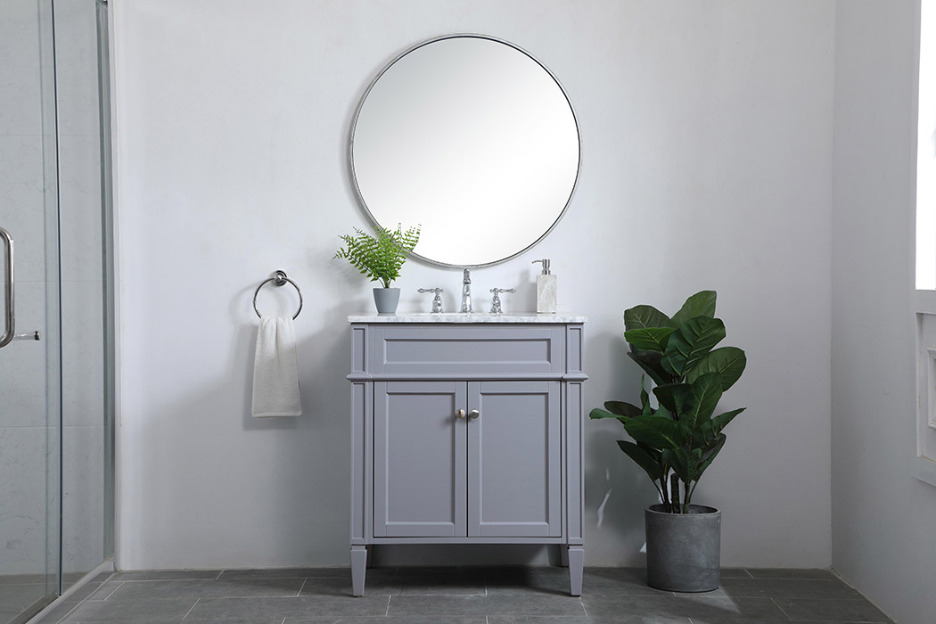 Elegant Single Bathroom Vanity Set - Gray, L 30" (VF12530GR)