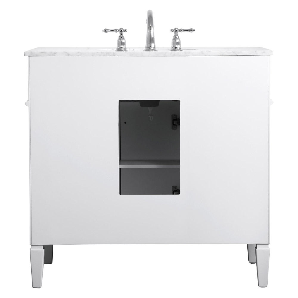 Elegant Single Bathroom Vanity Set - White, L 36" (VF12536WH)