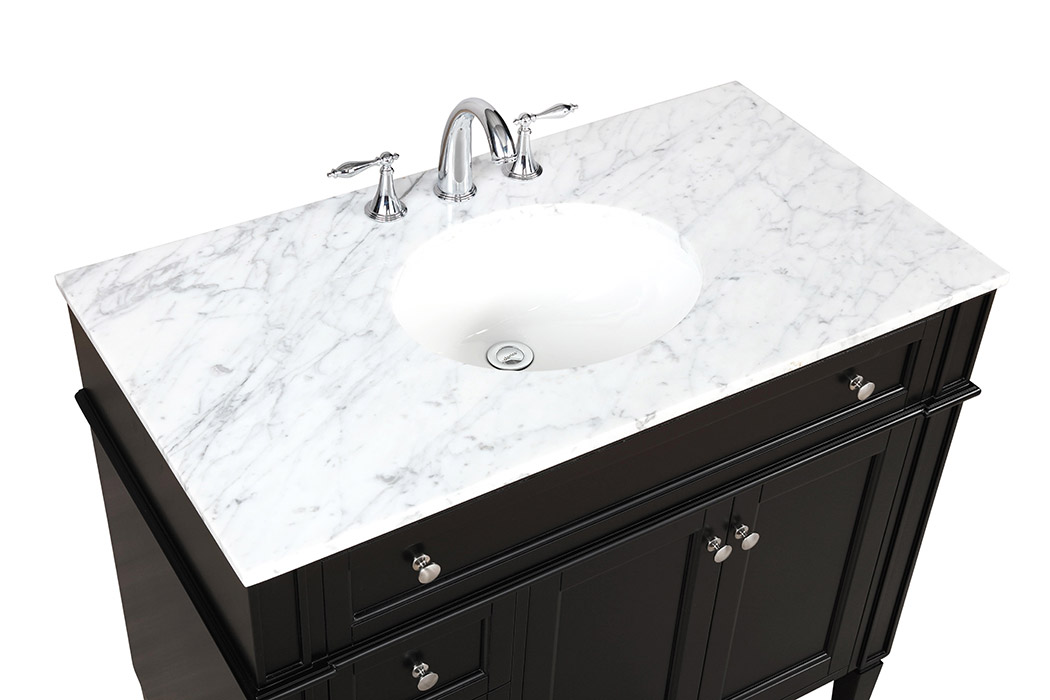 Elegant Single Bathroom Vanity Set - Black, L 40" (VF12540BK)