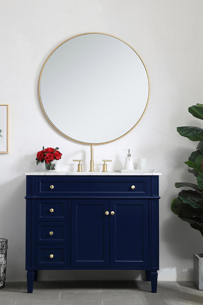 Elegant Single Bathroom Vanity Set - Blue, L 40" (VF12540BL)