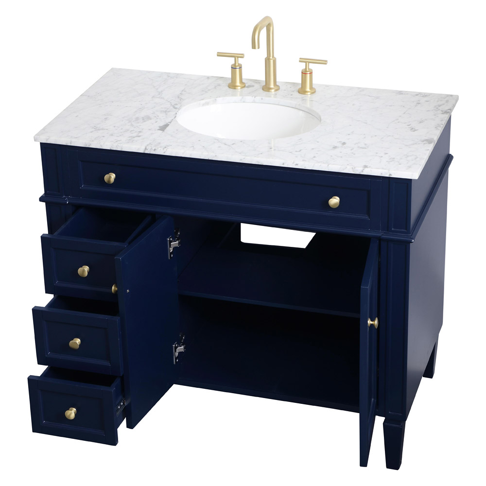 Elegant Single Bathroom Vanity Set - Blue, L 40" (VF12540BL)