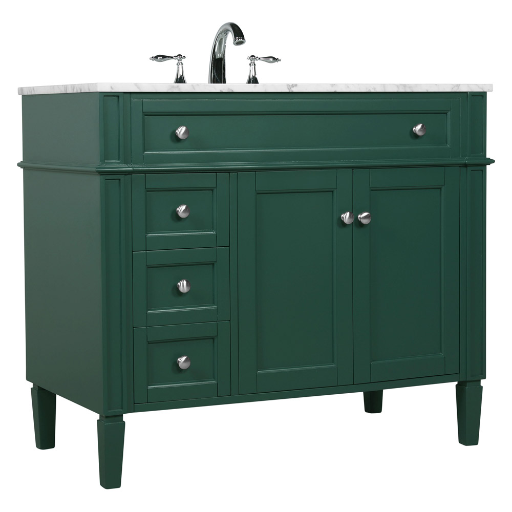 Elegant Single Bathroom Vanity Set - Green, L 40" (VF12540GN)