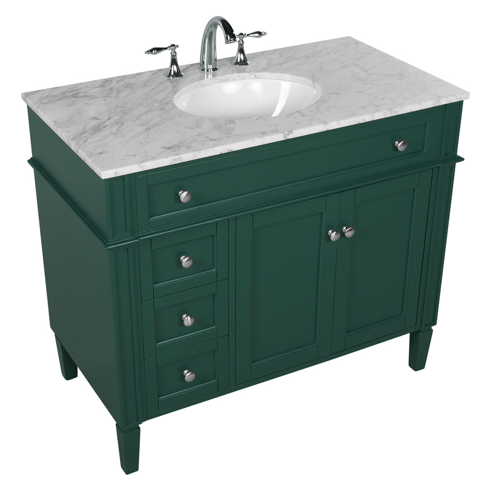 Elegant Single Bathroom Vanity Set - Green, L 40" (VF12540GN)