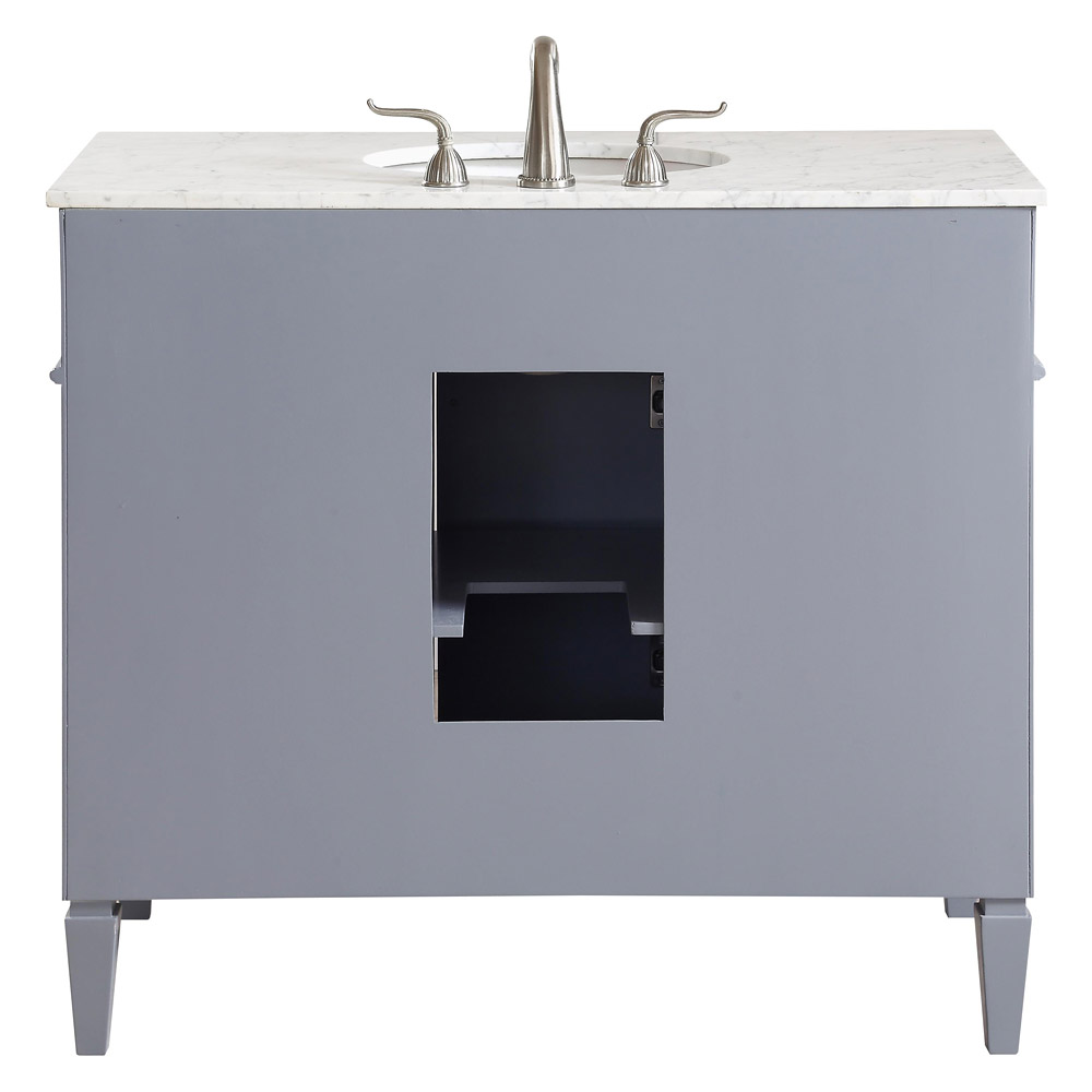 Elegant Single Bathroom Vanity Set - Gray, L 40" (VF12540GR)
