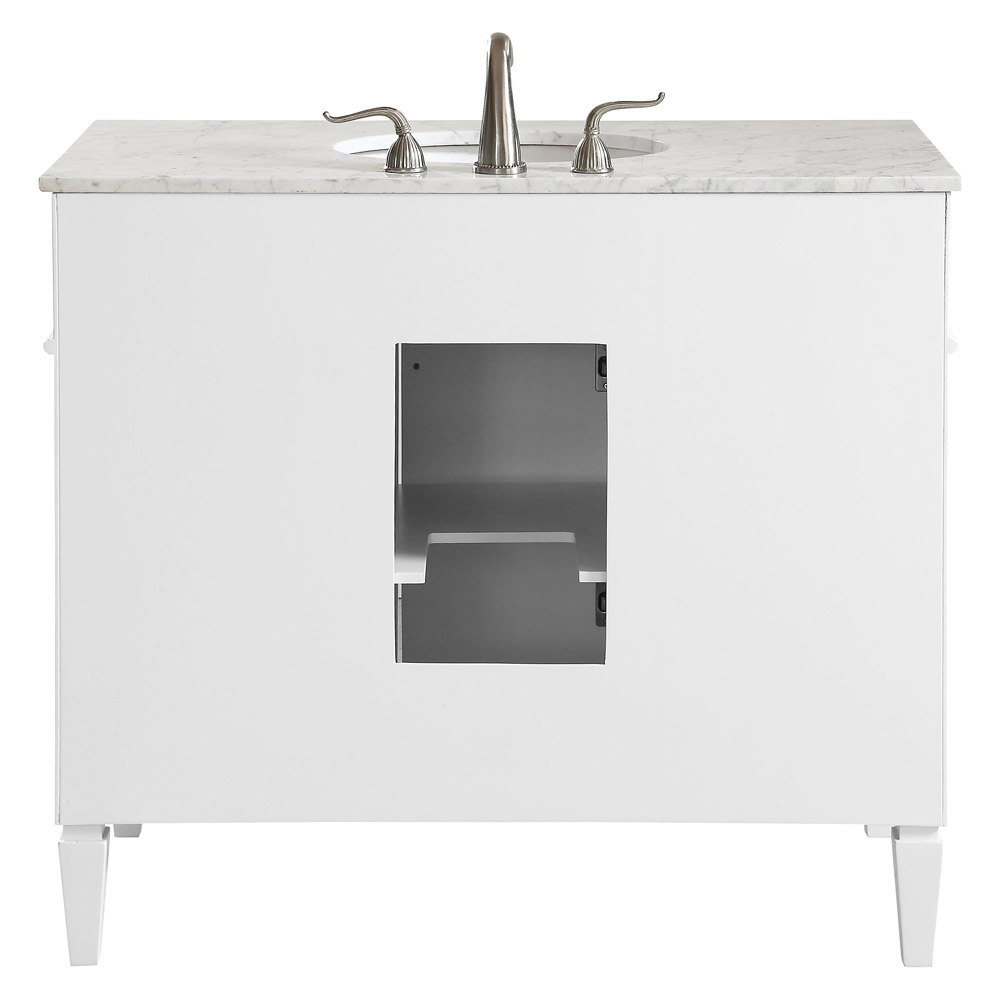 Elegant Single Bathroom Vanity Set - White, L 40" (VF12540WH)