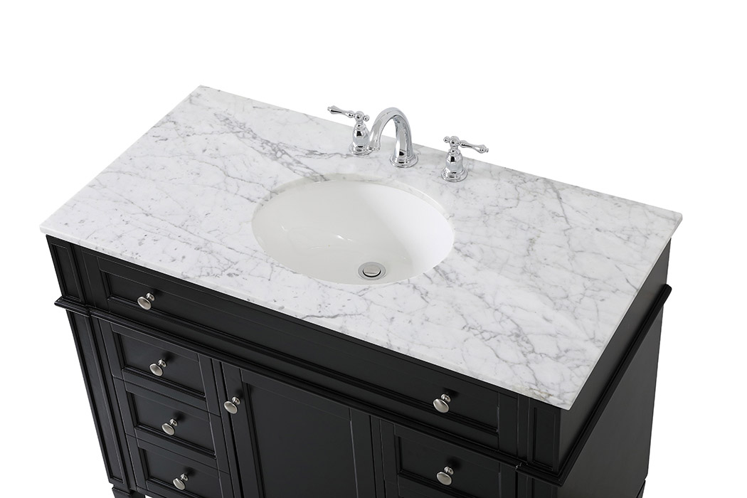 Elegant 42" Single Bathroom Vanity Set - Black (VF12542BK)