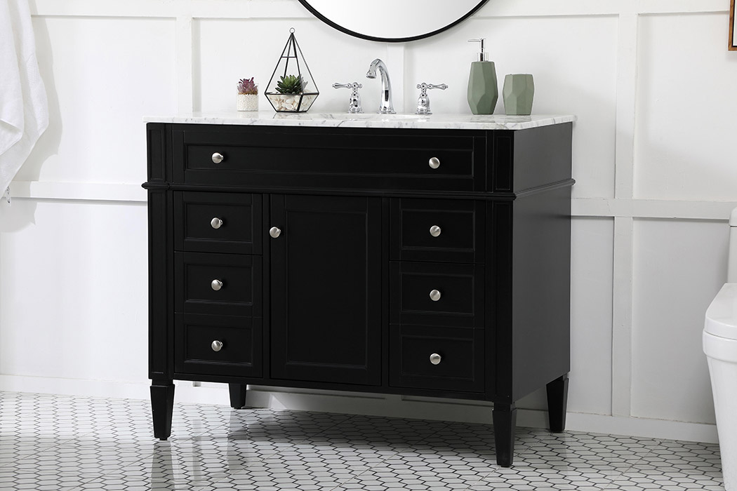Elegant 42" Single Bathroom Vanity Set - Black (VF12542BK)