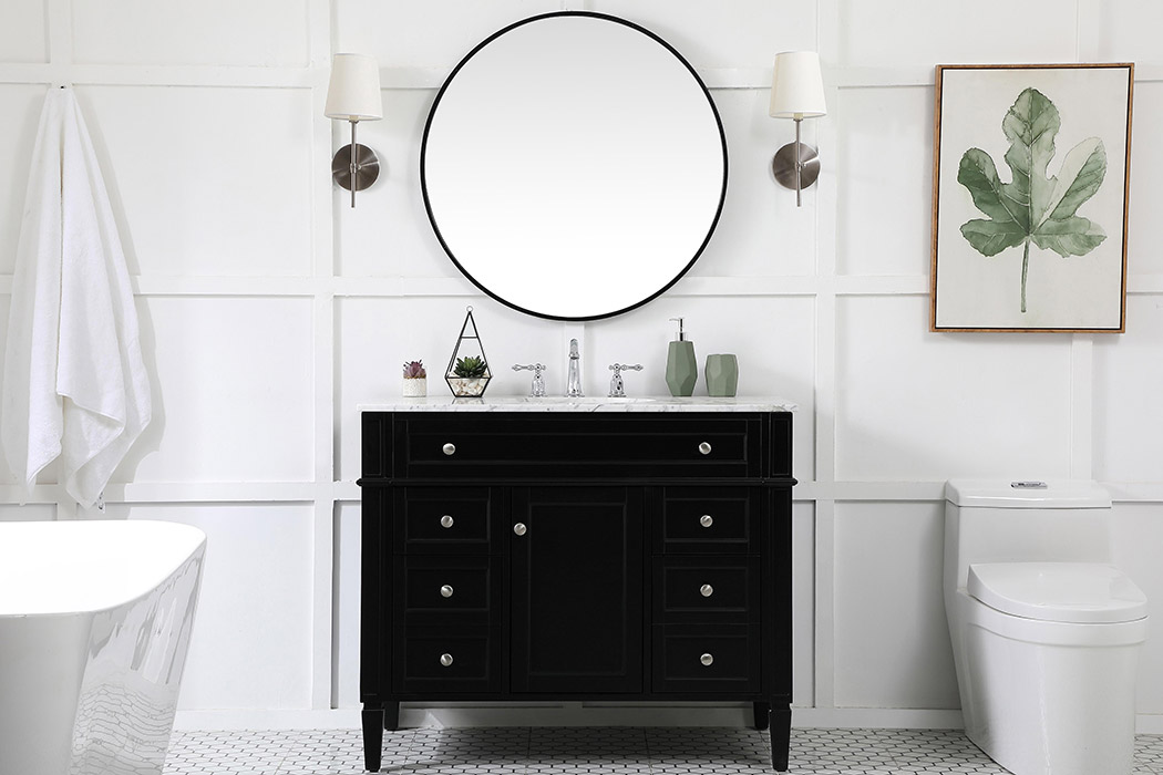 Elegant 42" Single Bathroom Vanity Set - Black (VF12542BK)