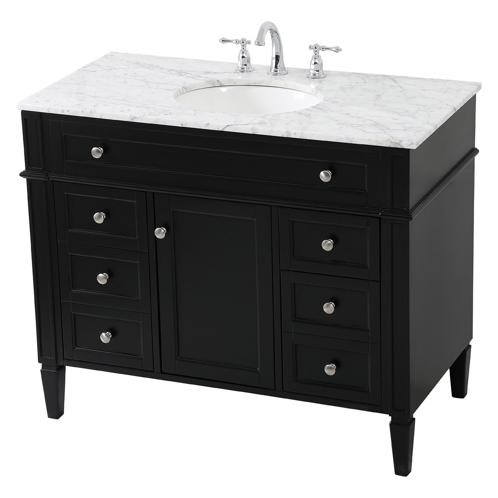 Elegant 42" Single Bathroom Vanity Set - Black (VF12542BK)
