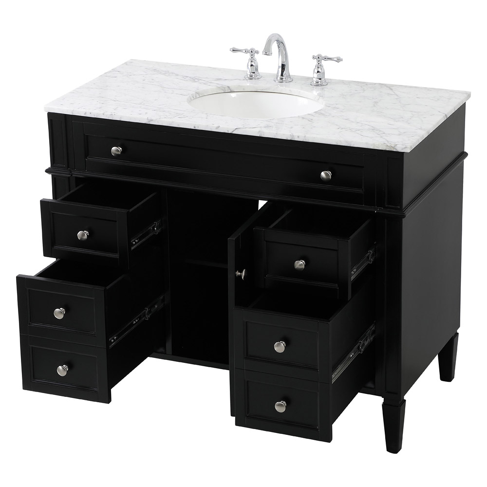 Elegant 42" Single Bathroom Vanity Set - Black (VF12542BK)