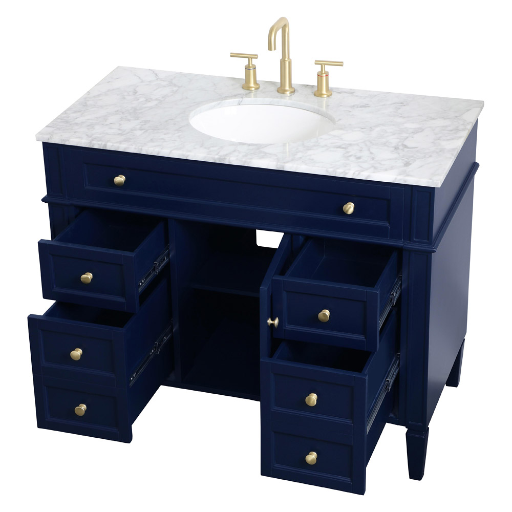 Elegant 42" Single Bathroom Vanity Set - Blue (VF12542BL)