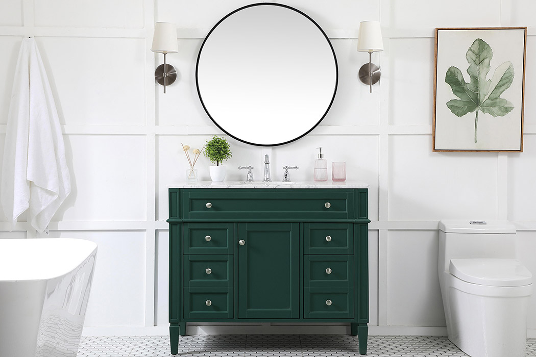 Elegant 42" Single Bathroom Vanity Set - Green (VF12542GN)