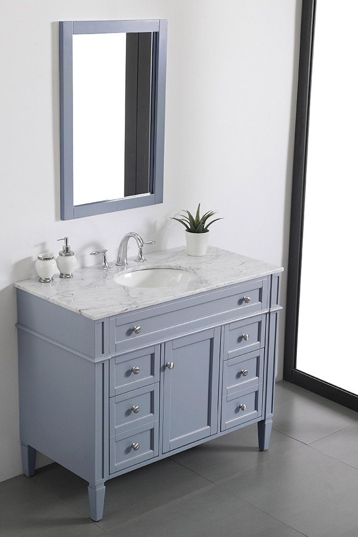 Elegant 42" Single Bathroom Vanity Set - Gray (VF12542GR)