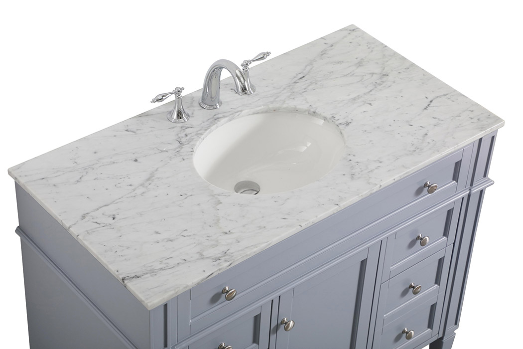 Elegant 42" Single Bathroom Vanity Set - Gray (VF12542GR)