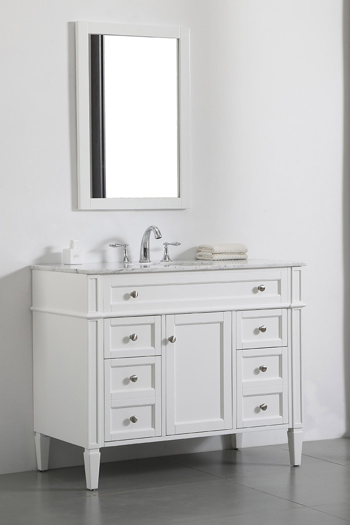 Elegant 42" Single Bathroom Vanity Set - White (VF12542WH)