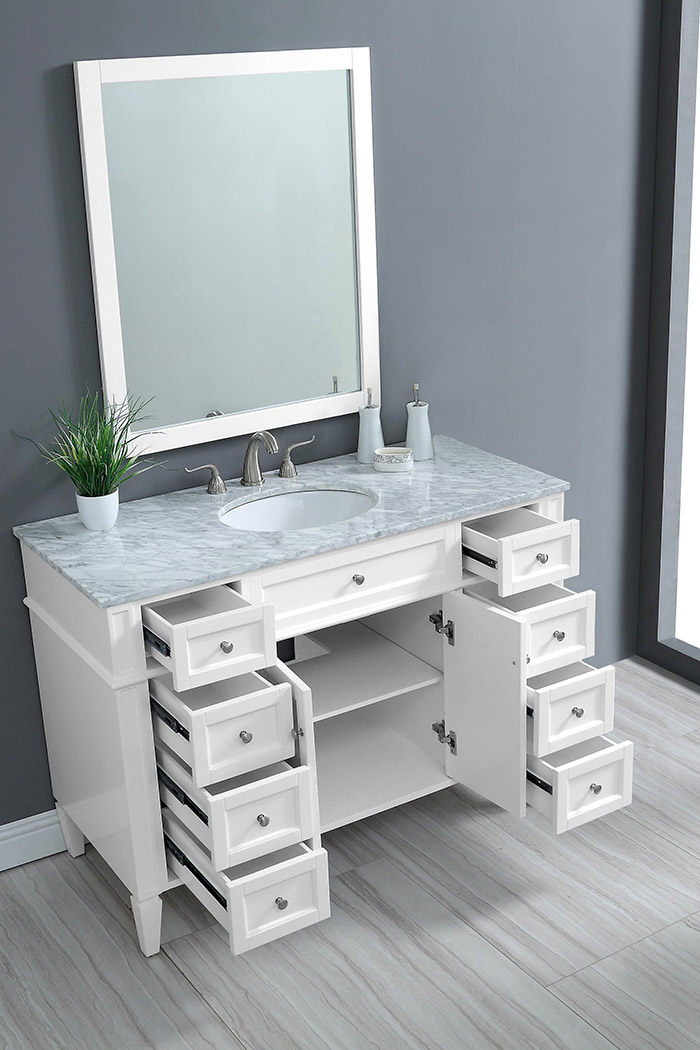 Elegant 60" Single Bathroom Vanity Set - White (VF12548WH)