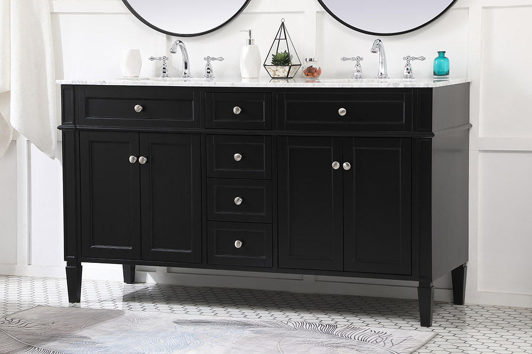 Elegant 60" Single Bathroom Vanity Set - Black (VF12560DBK)