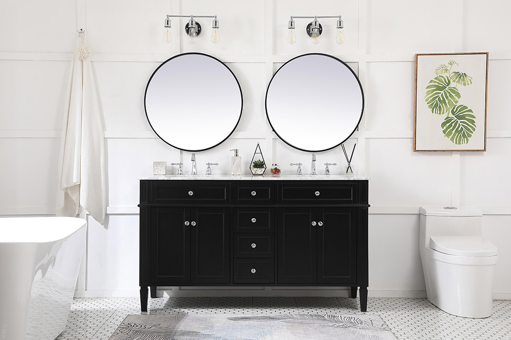Elegant 60" Single Bathroom Vanity Set - Black (VF12560DBK)