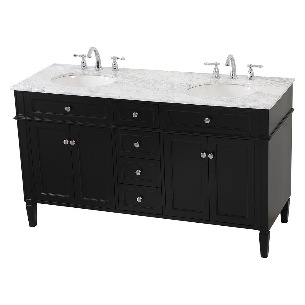 Elegant 60" Single Bathroom Vanity Set - Black (VF12560DBK)