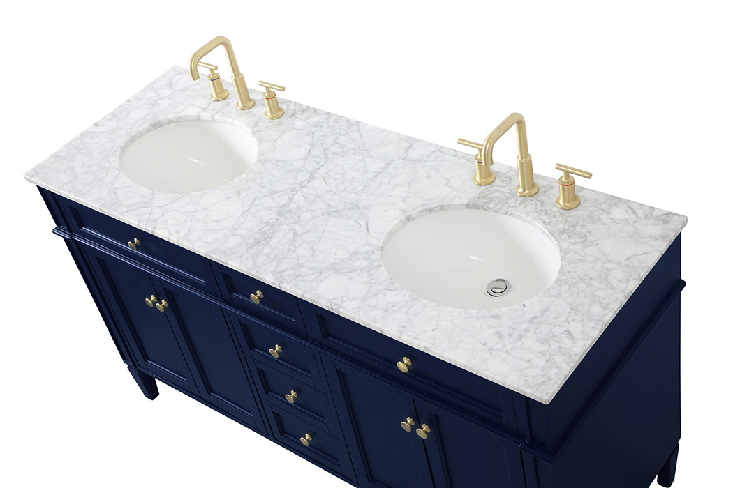 Elegant 60" Single Bathroom Vanity Set - Blue (VF12560DBL)