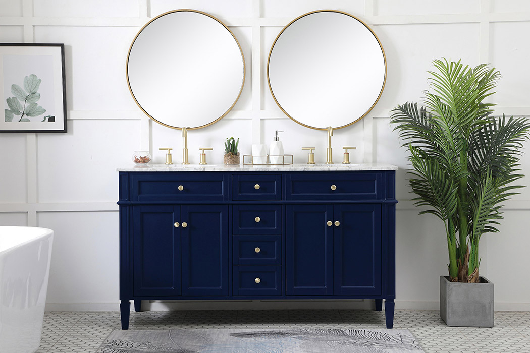 Elegant 60" Single Bathroom Vanity Set - Blue (VF12560DBL)