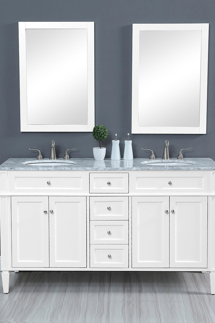 Elegant 60" Single Bathroom Vanity Set - White (VF12560DWH)