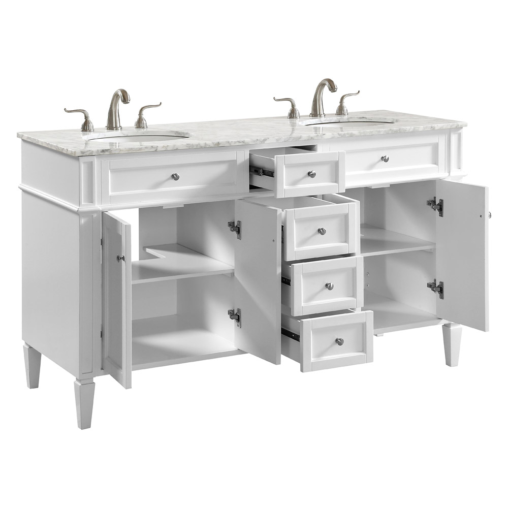 Elegant 60" Single Bathroom Vanity Set - White (VF12560DWH)