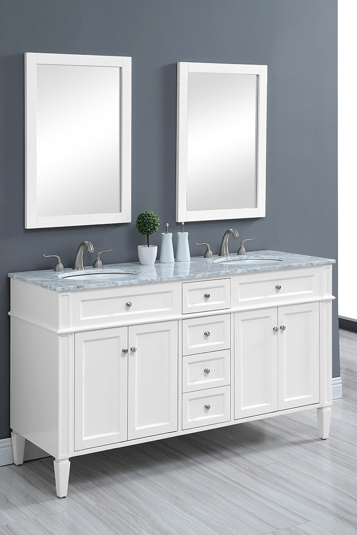 Elegant 60" Single Bathroom Vanity Set - White (VF12560DWH)